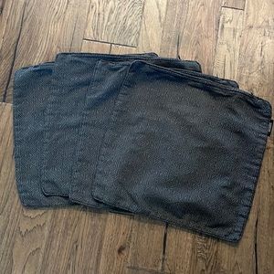 Set of 4 Lovesac pillow cases 19x18 dark charcoal gray and black with design
